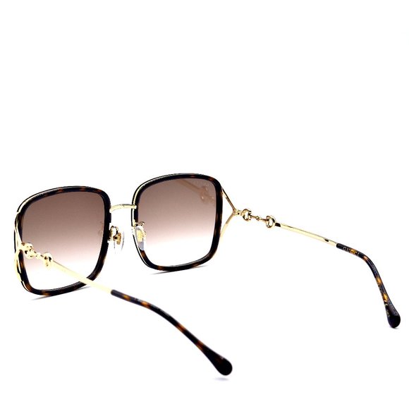 NEW GUCCI GG1016SK 003 HAVANA GOLD BROWN GRADIENT AUTHENTIC SUNGLASSES - Picture 8 of 13